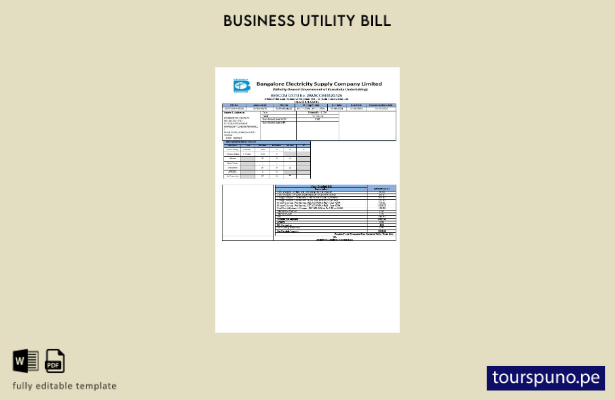 lista para imprimir la plantilla de factura de servicios públicos de India Besco